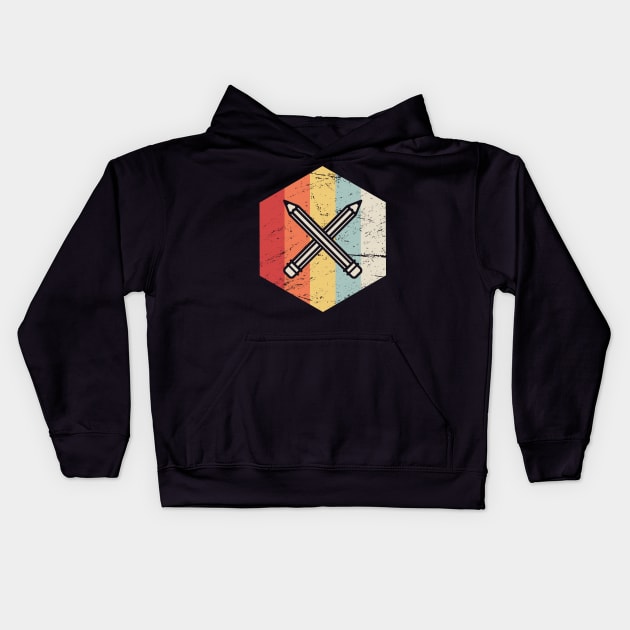 English Teacher Pencils Icon Kids Hoodie by MeatMan